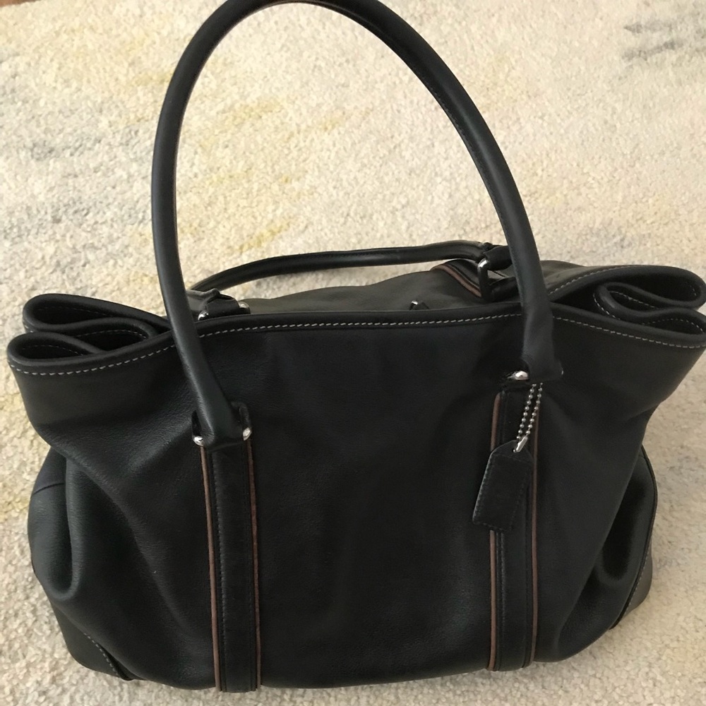 Coach Vintage Hamptons Black Leather Tote Carryall